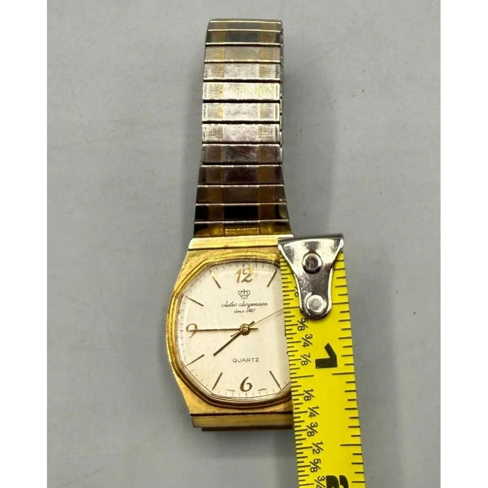 Jules Jurgensen 4530 Quartz Watch Gold Tone 2 Tone Expansion Band Date White